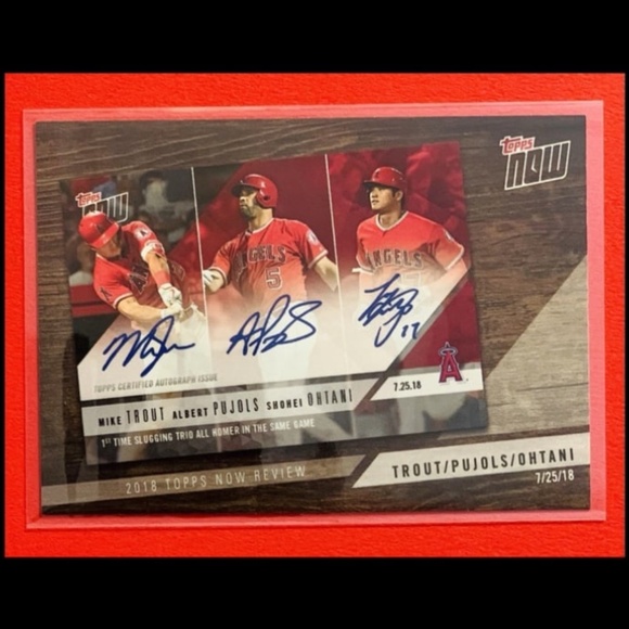 🔥⚾️2019 Topps SHOHEI OHTANI / TROUT / OHTANI AUTOGRAPH FACSIMILE PRINT SSP - Picture 2 of 3